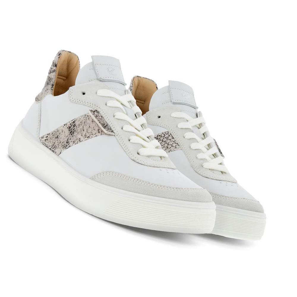 Women's Ecco Street Tray Street Sneakers Grey White | SG 262AHK